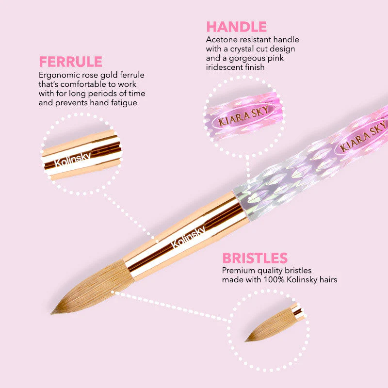 Acrylic Brush 100% Kolinsky #18 - Pink - Image 2