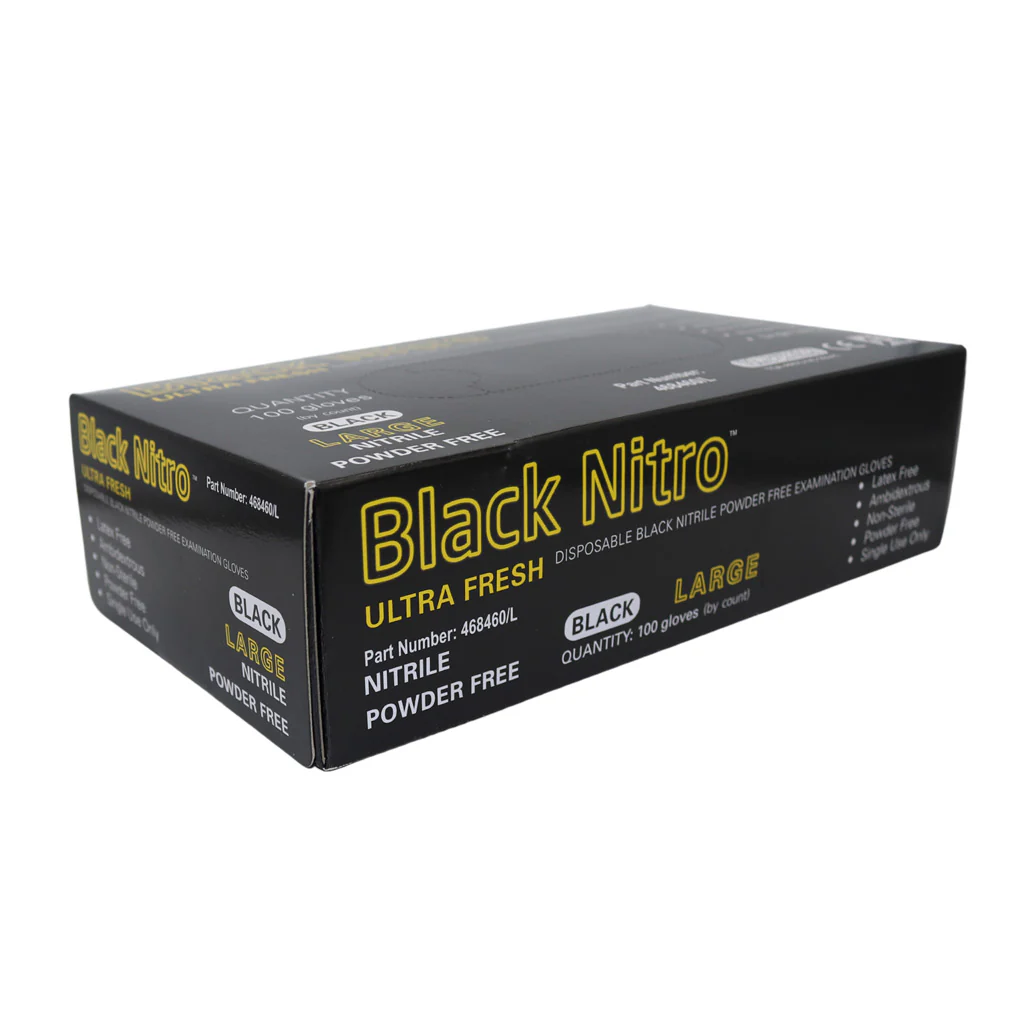 Black Nitro Nitrile Gloves Large Black PF - Image 3