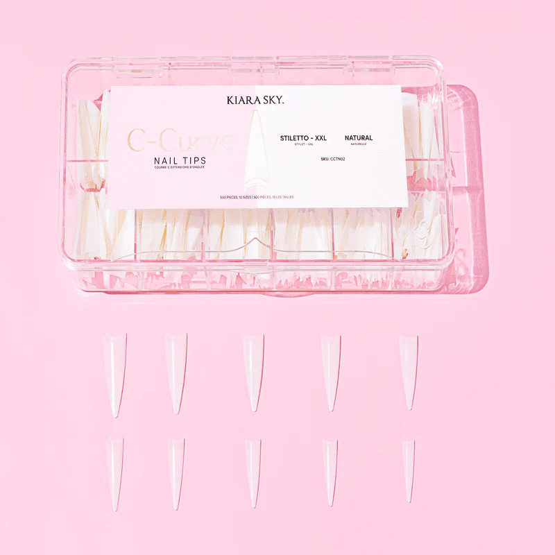 C-Curve Tip - CCTC02 XXL Stiletto Natural 500pc - Image 2