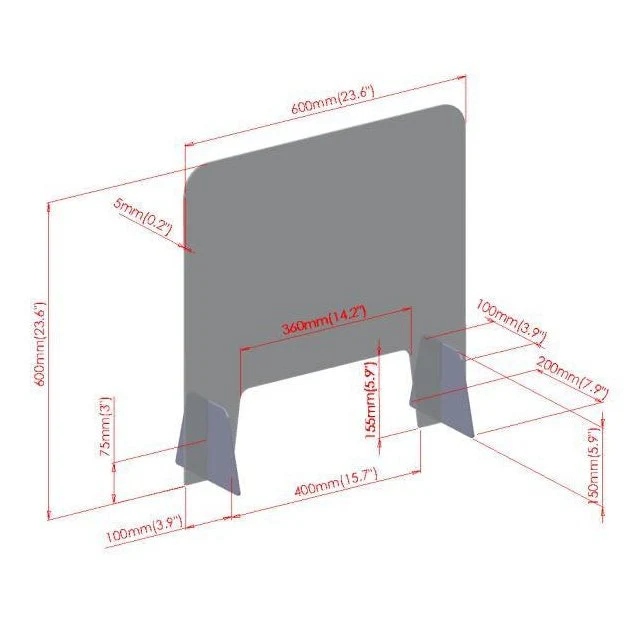 Clear Acrylic Table Sheild Sneeze Guard Screen Small - Image 2