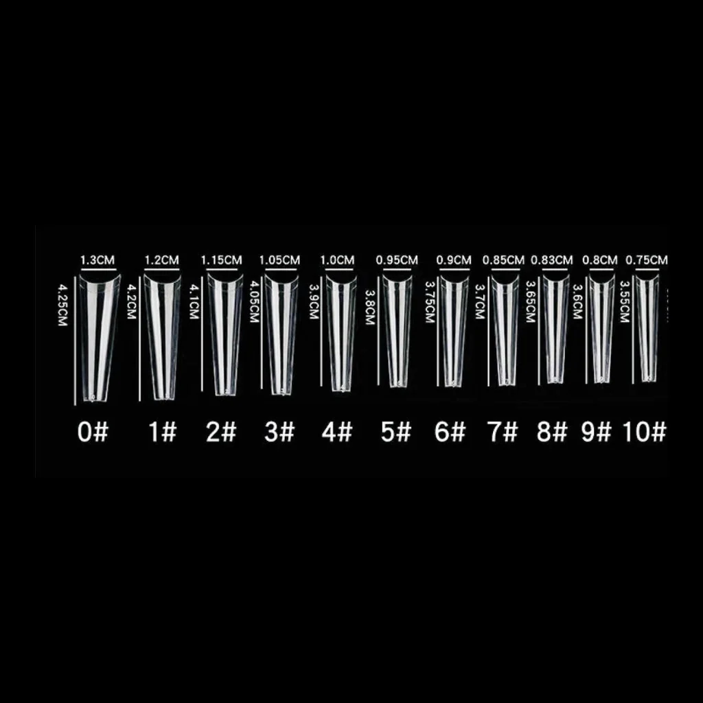 Coffin Clear Tip - Size 1 (10pk) - Image 4