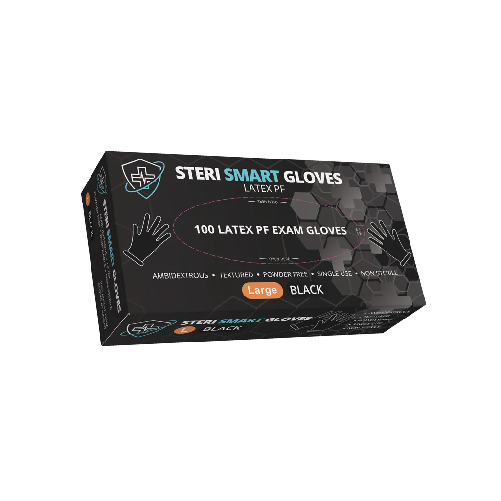 Latex Gloves - Powder Free Black S|M|L 100pc - Image 3