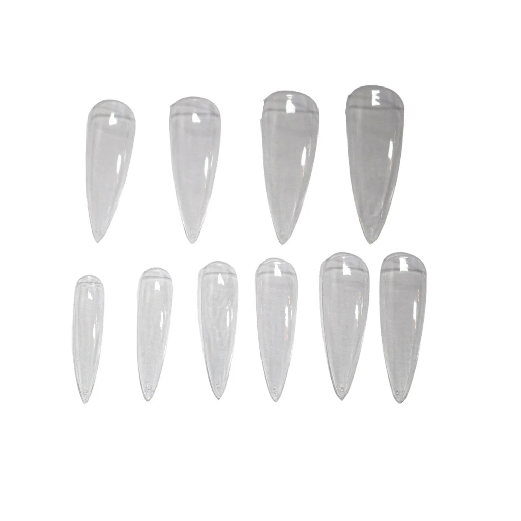 Full Tips Stiletto Medium Clear 1-9 504pc - Image 3