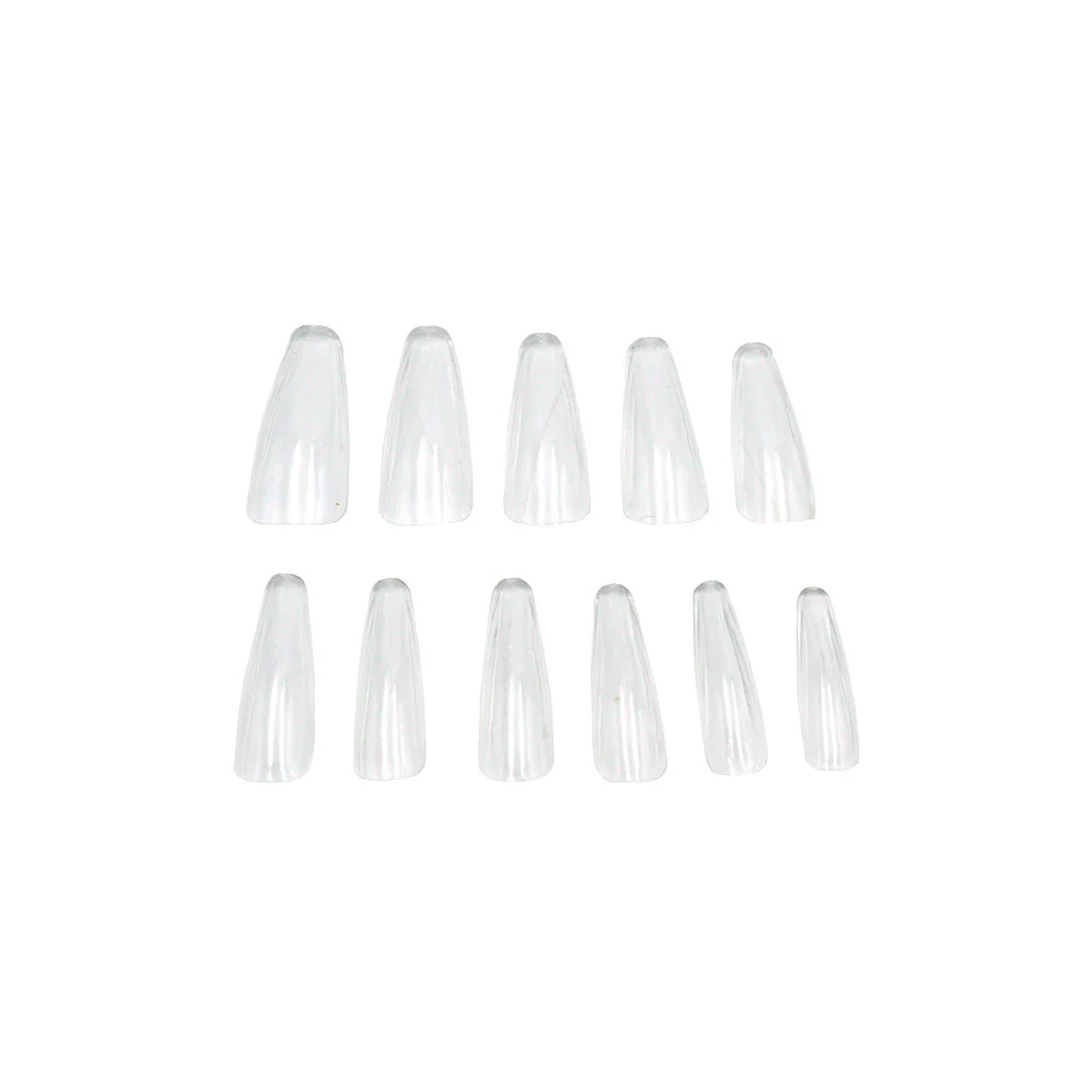 Full Cover Tips - Long Coffin Clear - Image 2
