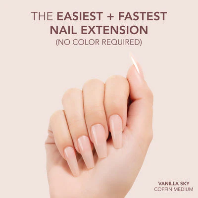 Gelly Tips Cover -  Coffin Medium Vanilla Sky - Image 2