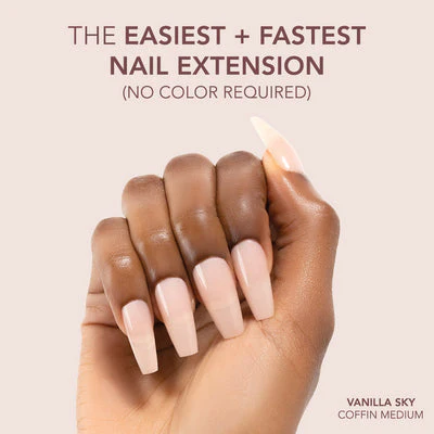 Gelly Tips Cover -  Coffin Medium Vanilla Sky - Image 3