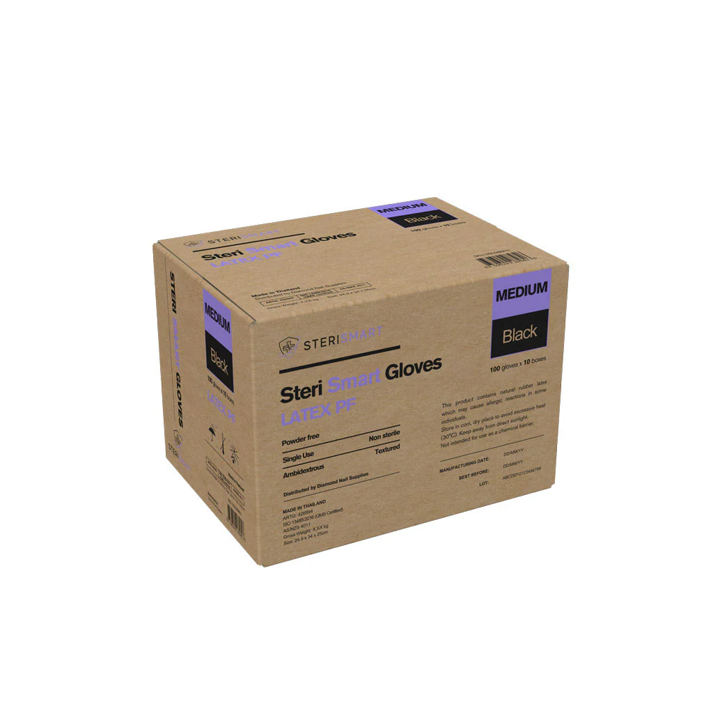 Latex Gloves - Powder Free Black S|M|L  1000pc (Carton) - Image 3