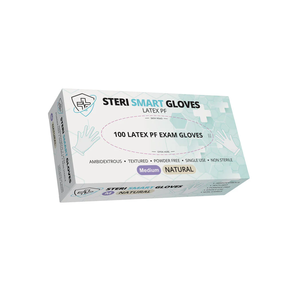 Latex Gloves - Powder Free Natural Medium 1000pc (Carton) - Image 2