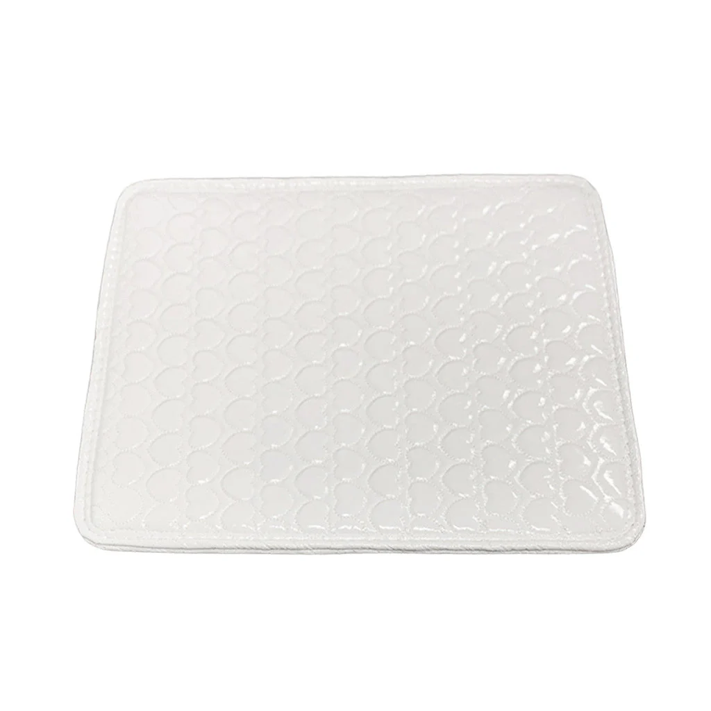 Mat Cushion Heart Embroidered Design White - Image 2