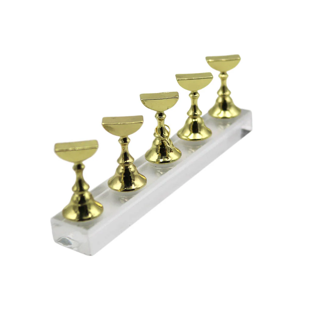 Nail Holder Alloy Crystal Display Stand - Gold - Image 2