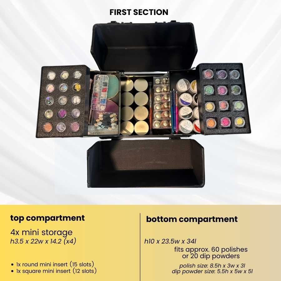 Nail Storage Trolley Case With Inserts - Image 3