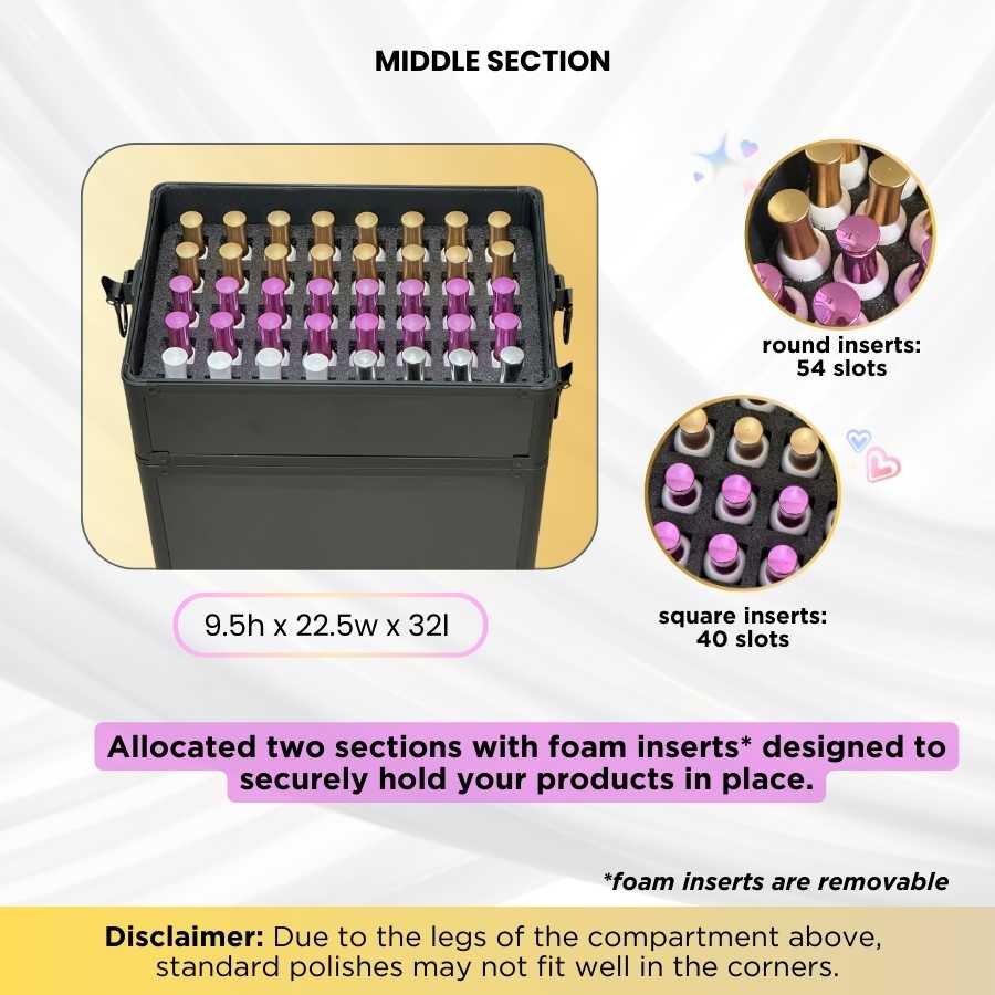 Nail Storage Trolley Case With Inserts - Image 4