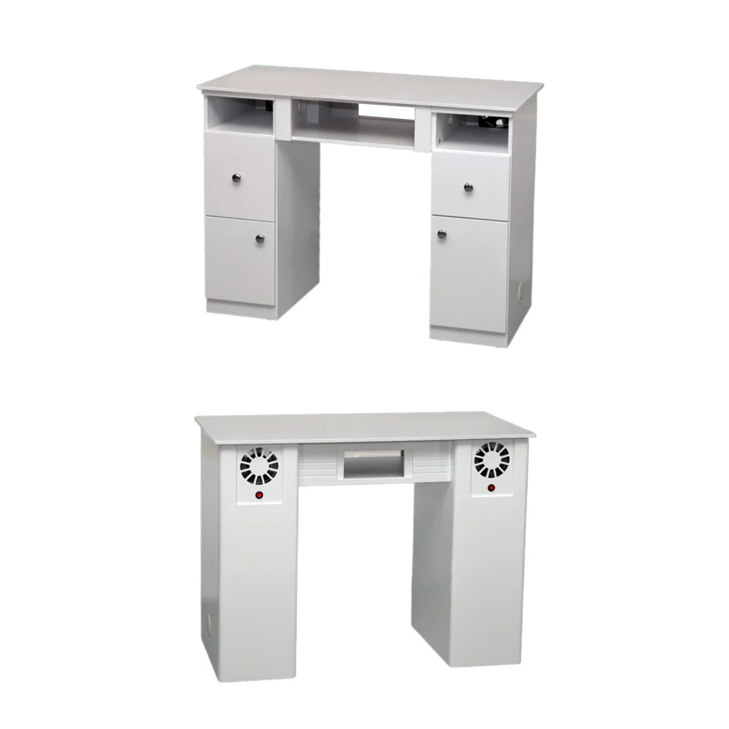 Nail Table White Single - GBLU with Nail Fans - Image 2