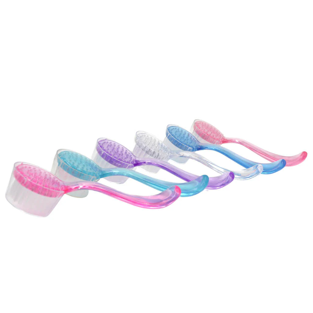 Pedi Brush Round Clear With Long Handle Assorted Colours - Image 4