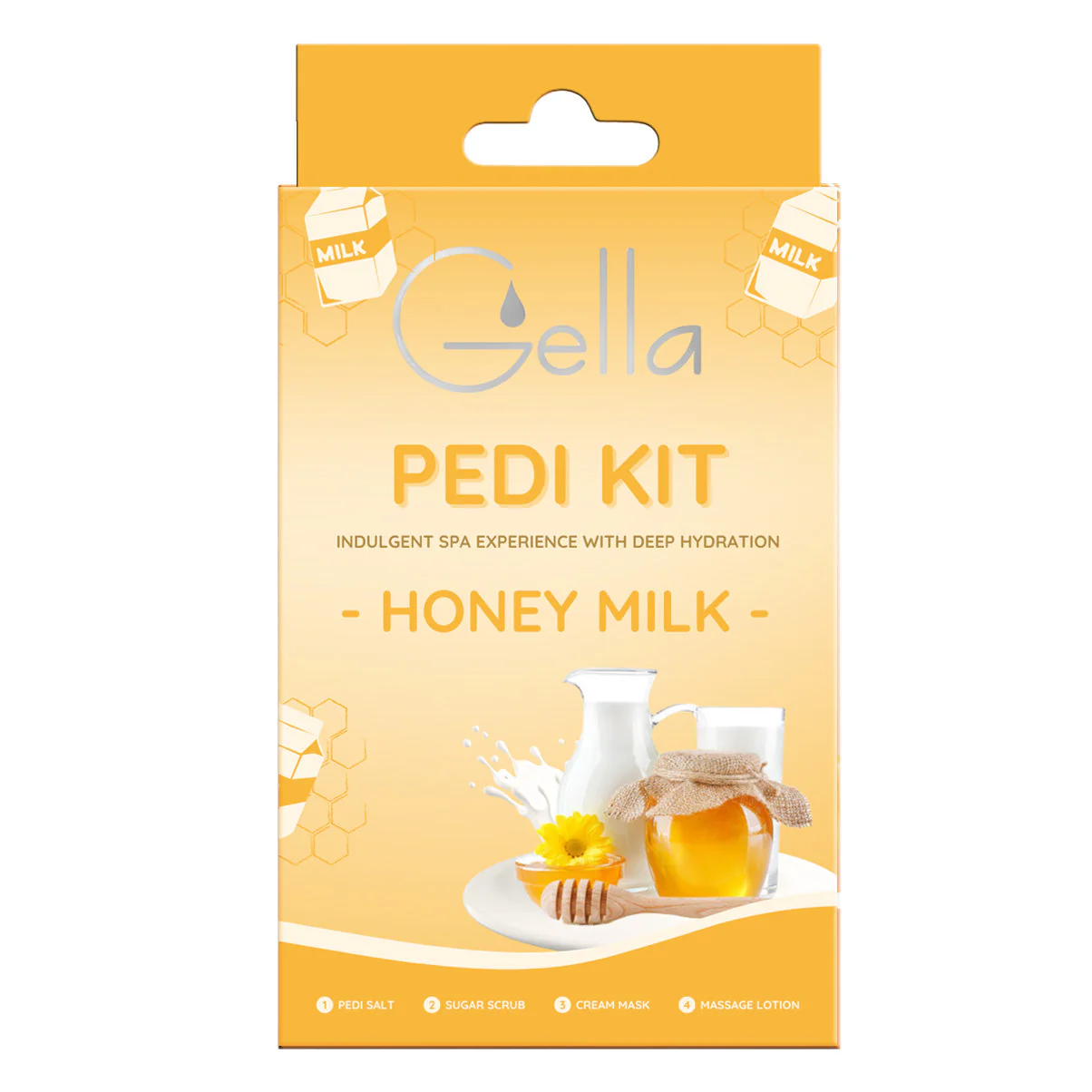 Pedi Kit 4 Steps - Honey Milk 50pc (Carton) - Image 2