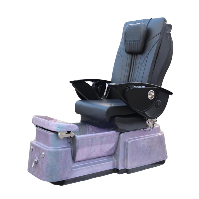 Pedicure Spa Chair - Aurora (Black | Black | Purple) - Image 3