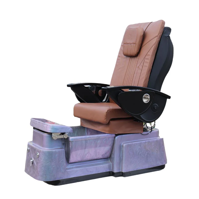 Pedicure Spa Chair - Aurora (Black | Cappuccino | Purple) - Image 3