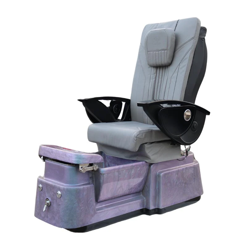 Pedicure Spa Chair - Aurora (Black | Grey | Purple) - Image 3