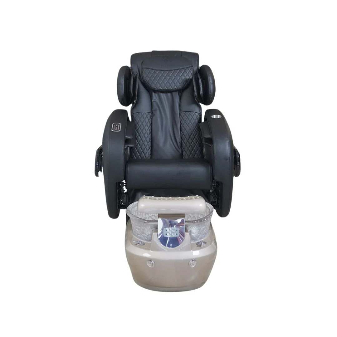 Pedicure Spa Chair - Deluxe (Black | Black | Gold) - Image 3