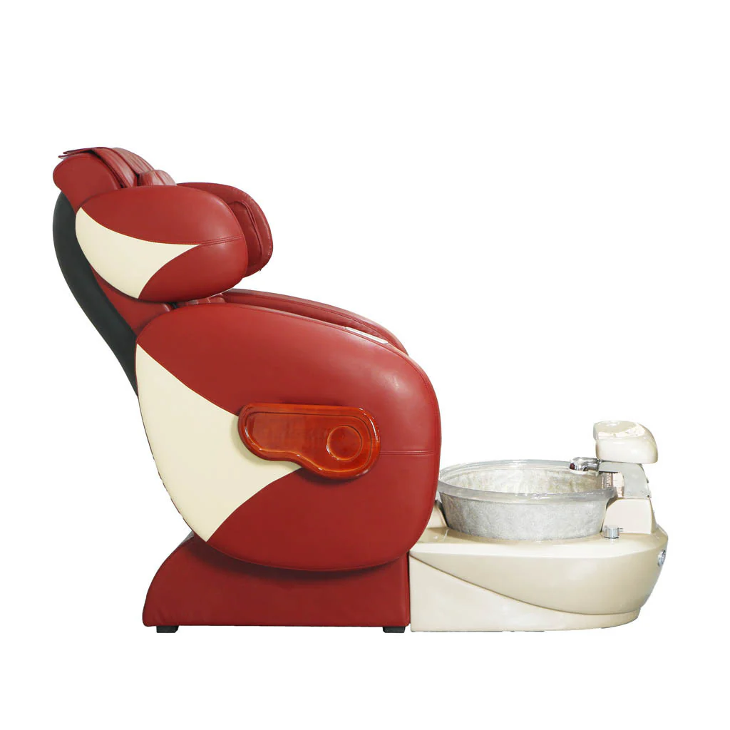 Pedicure Spa Chair - Deluxe (Burgundy | Burgundy | Gold) - Image 2