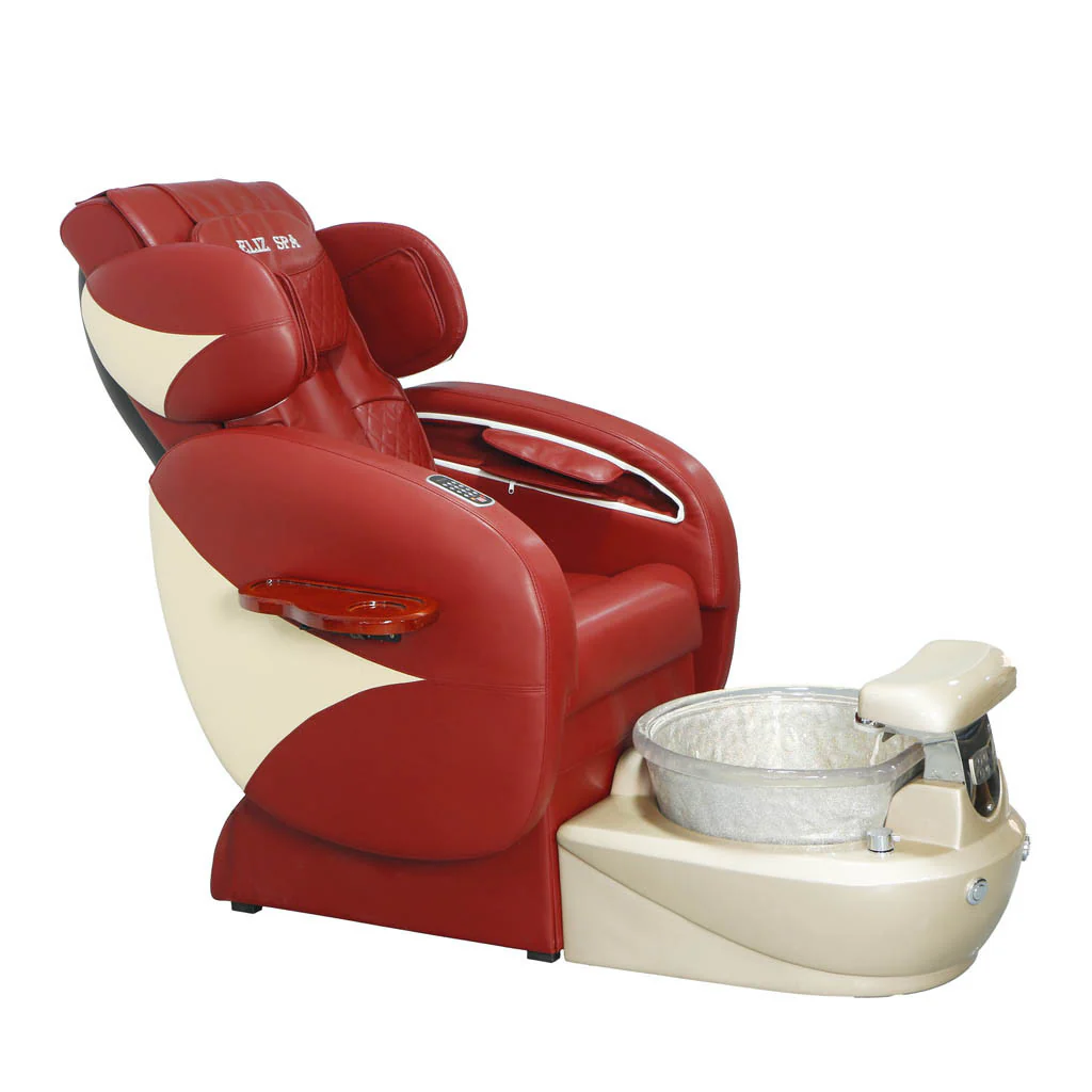 Pedicure Spa Chair - Deluxe (Burgundy | Burgundy | Gold) - Image 5