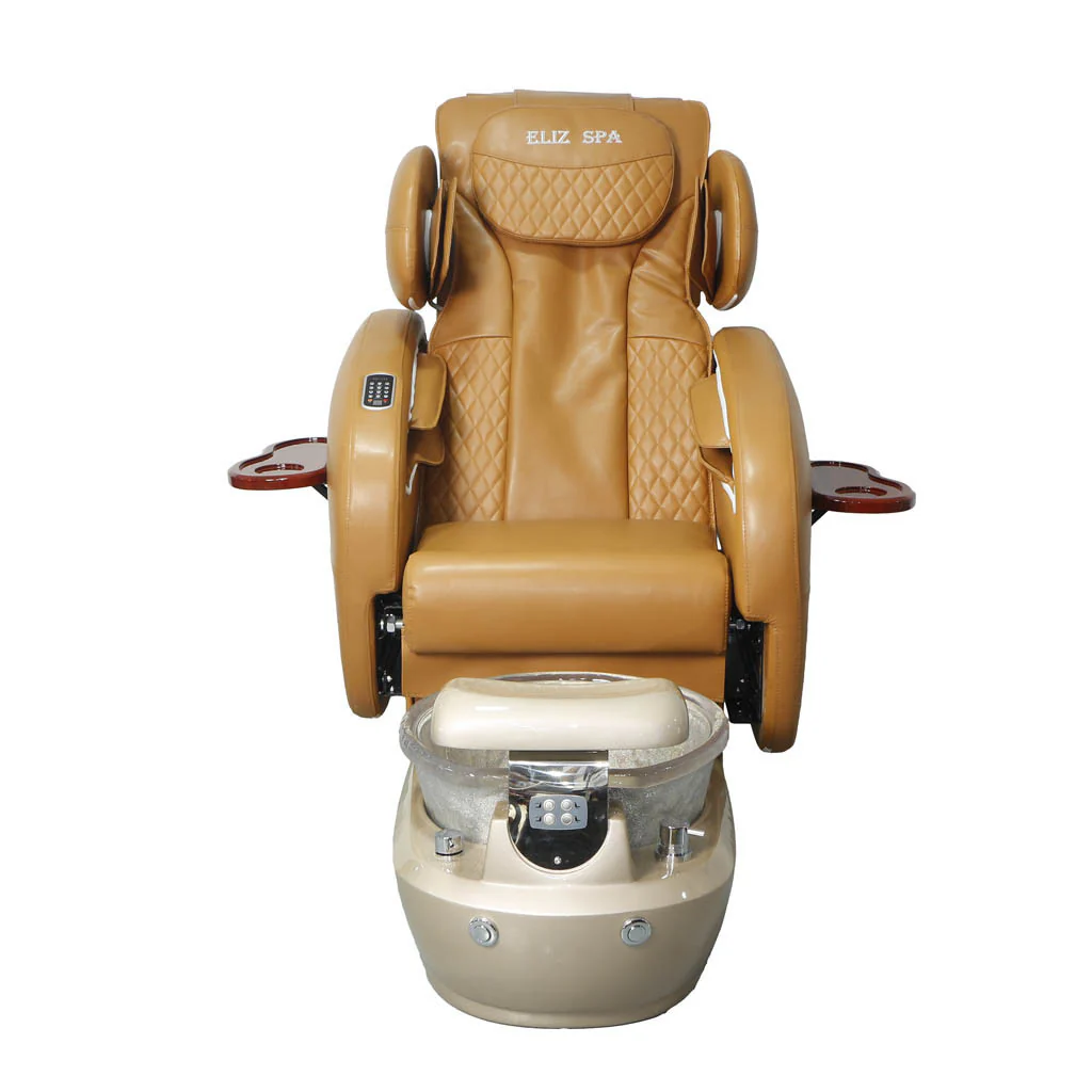 Pedicure Spa Chair - Deluxe (Cappuccino | Cappuccino | Gold) - Image 3