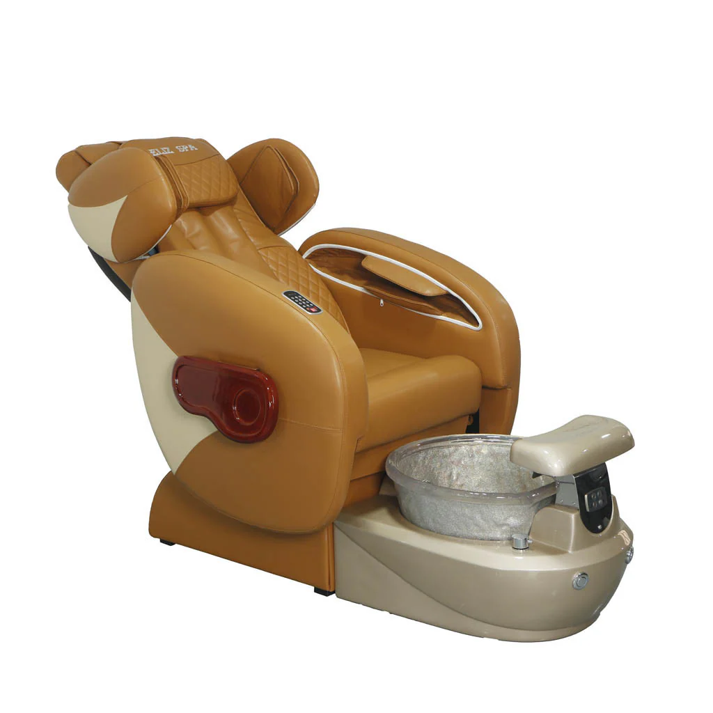 Pedicure Spa Chair - Deluxe (Cappuccino | Cappuccino | Gold) - Image 4
