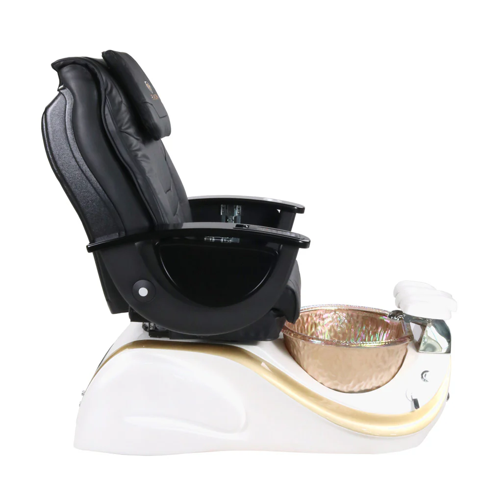 Pedicure Spa Chair - Divine (Black | Black | White) - Image 3
