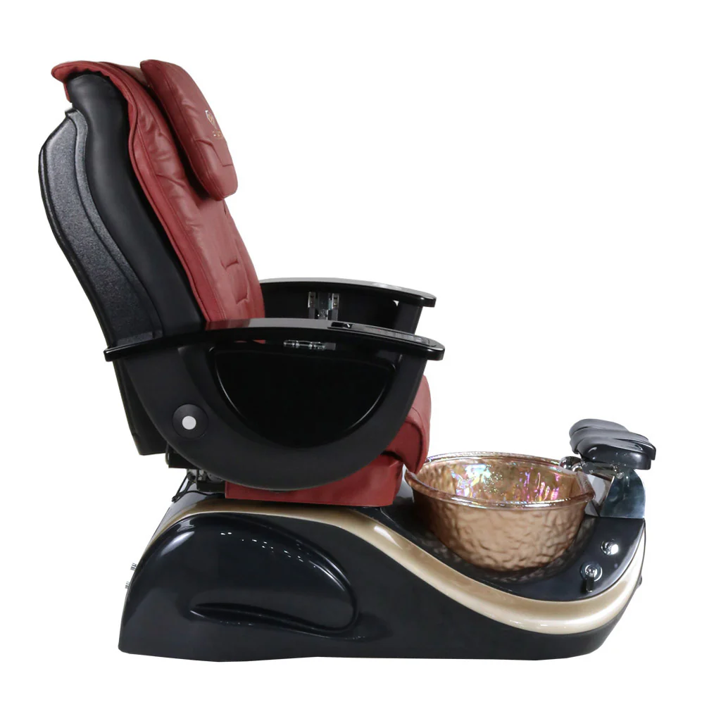 Pedicure Spa Chair - Divine (Black | Burgundy | Black) - Image 3