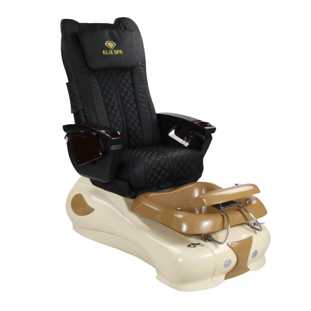 Pedicure Spa Chair - Expresso #2 (Wood | Black | Cream) - Image 4