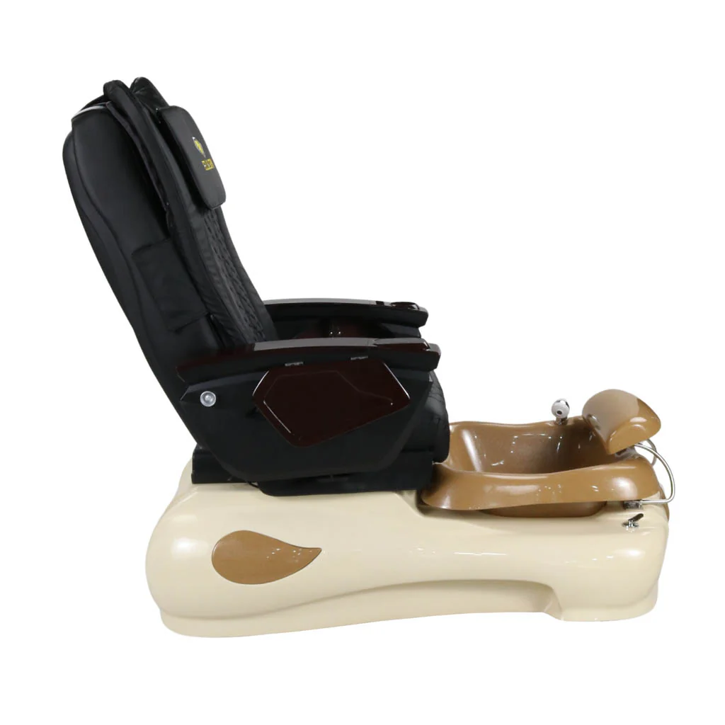 Pedicure Spa Chair - Expresso #2 (Wood | Black | Cream) - Image 6