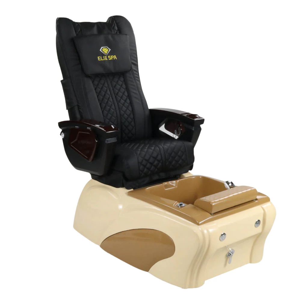 Pedicure Spa Chair - Expresso (Wood | Black | Cream) - Image 4