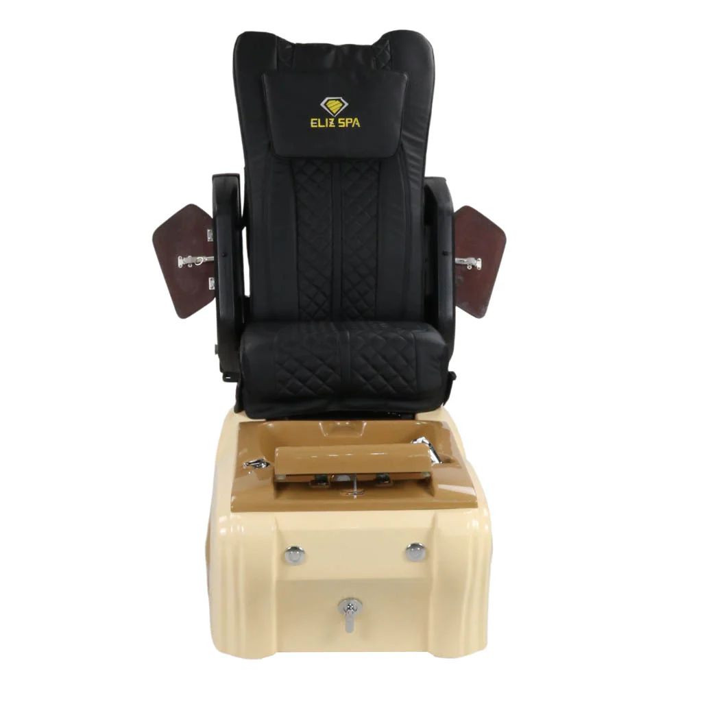 Pedicure Spa Chair - Expresso (Wood | Black | Cream) - Image 7