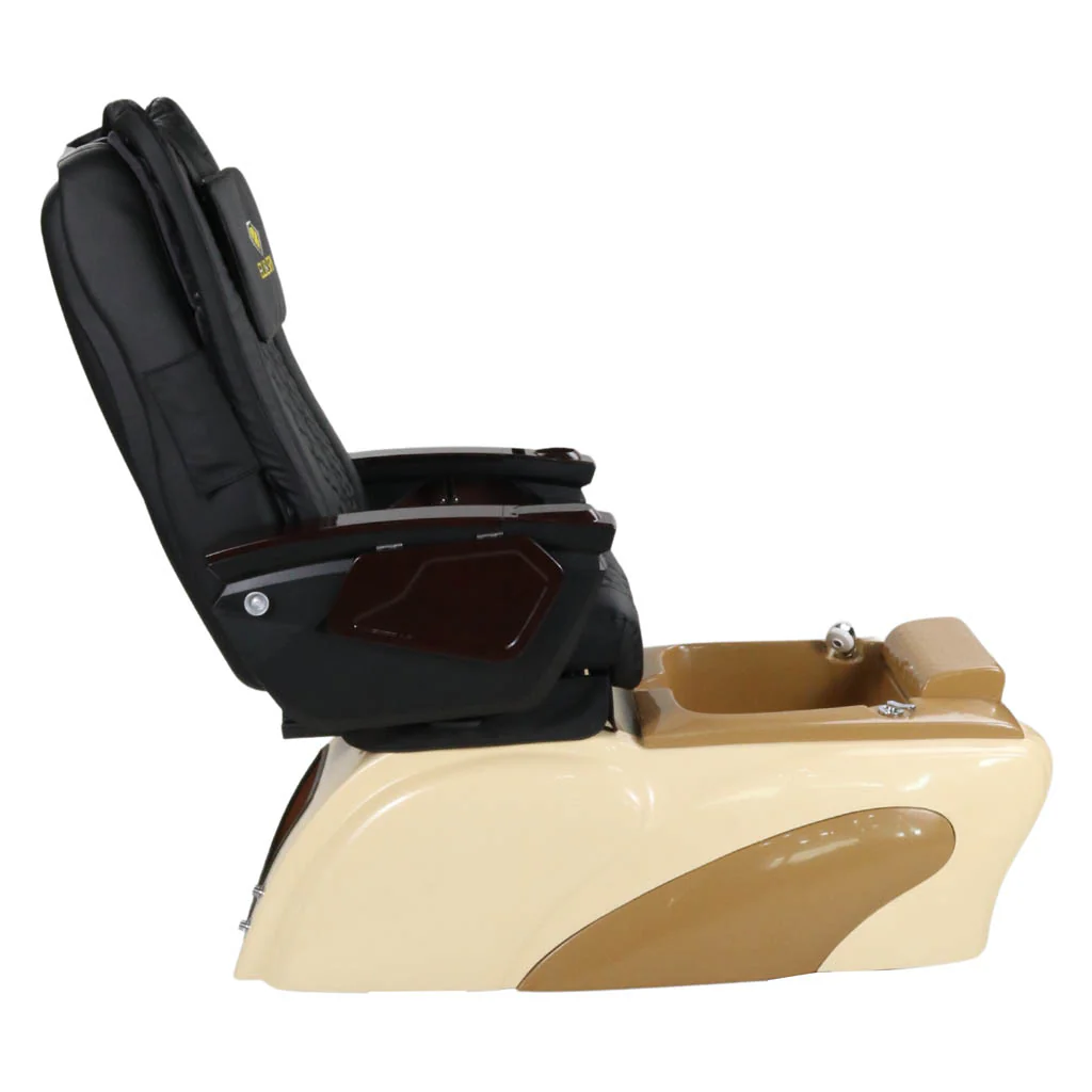 Pedicure Spa Chair - Expresso (Wood | Black | Cream) - Image 8