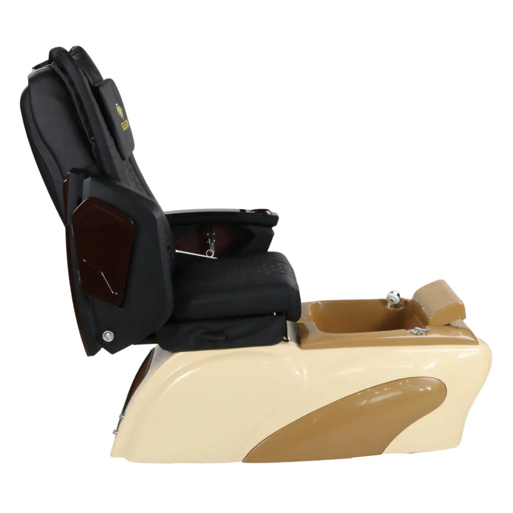 Pedicure Spa Chair - Expresso (Wood | Black | Cream) - Image 9