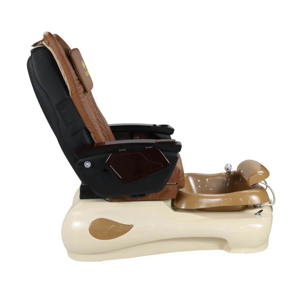 Pedicure Spa Chair - Expresso #2 (Wood | Cappuccino | Cream) - Image 6