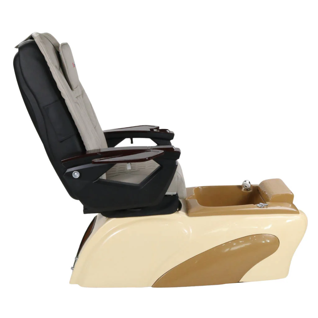 Pedicure Spa Chair - Expresso (Wood | Grey | Cream) - Image 3