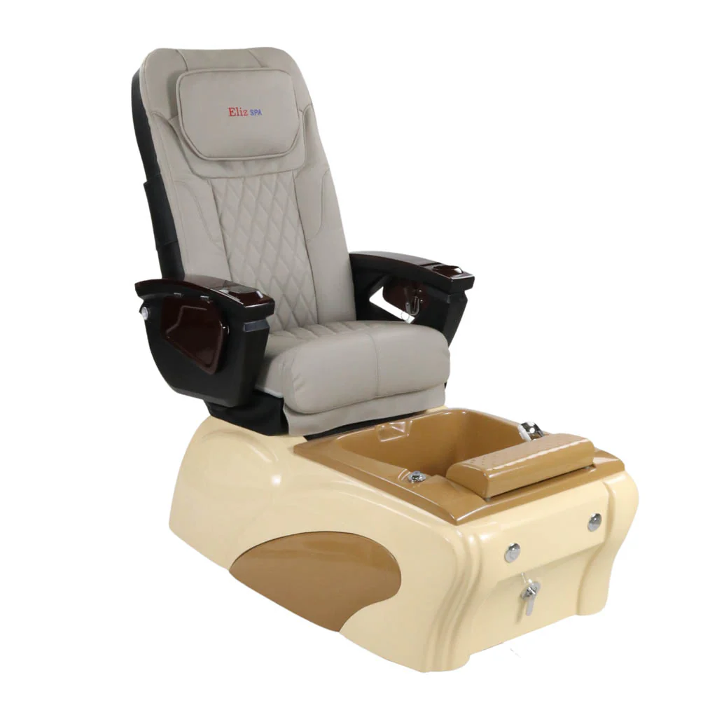 Pedicure Spa Chair - Expresso (Wood | Grey | Cream) - Image 4