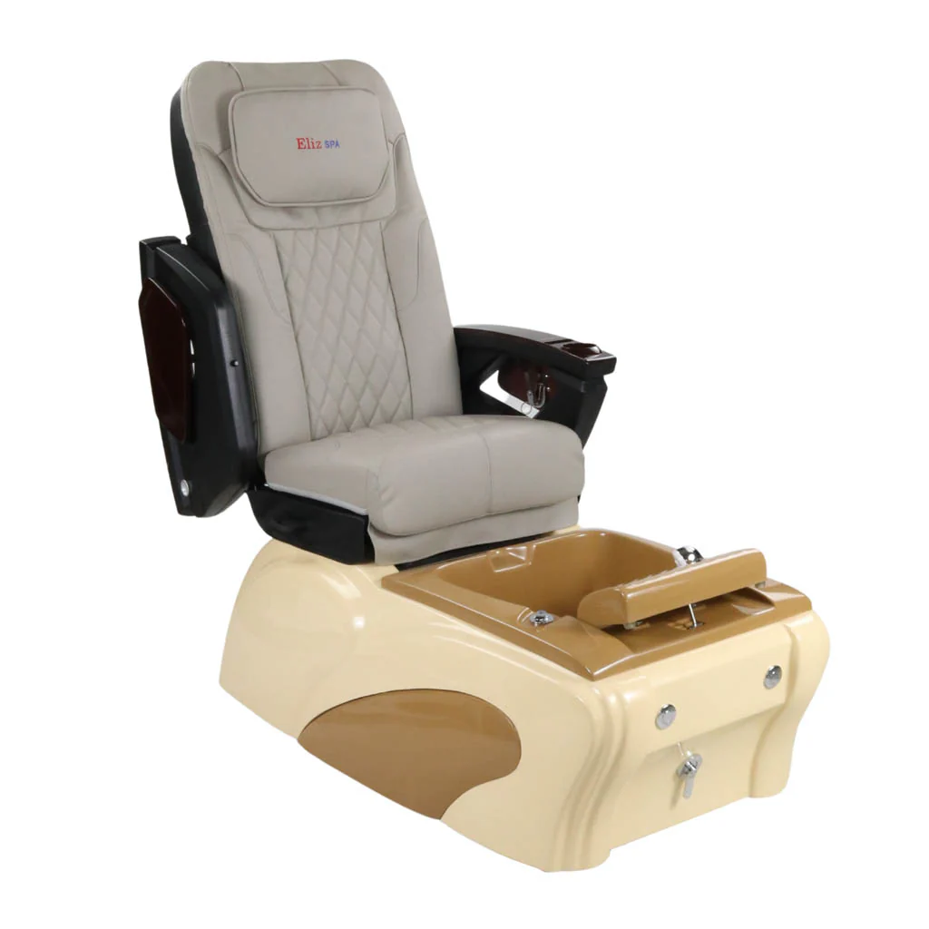 Pedicure Spa Chair - Expresso (Wood | Grey | Cream) - Image 5