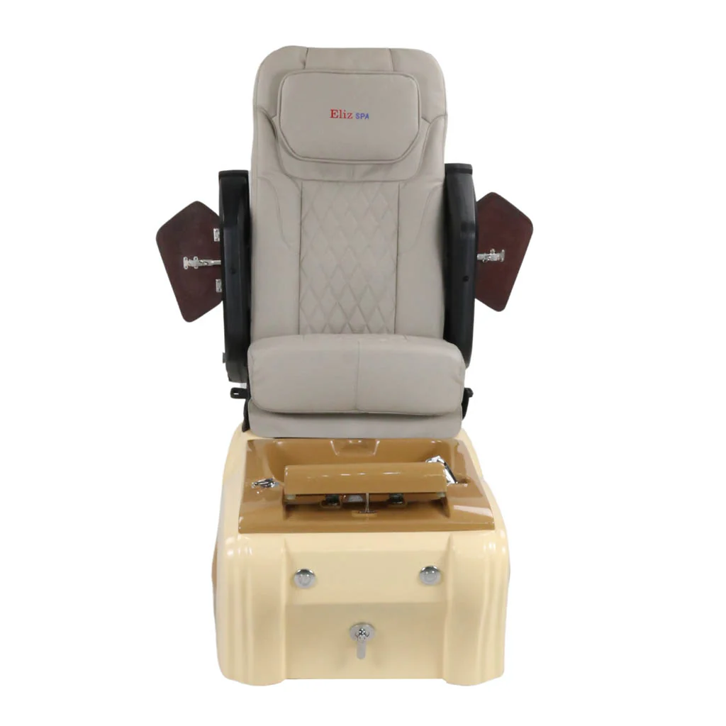 Pedicure Spa Chair - Expresso (Wood | Grey | Cream) - Image 7