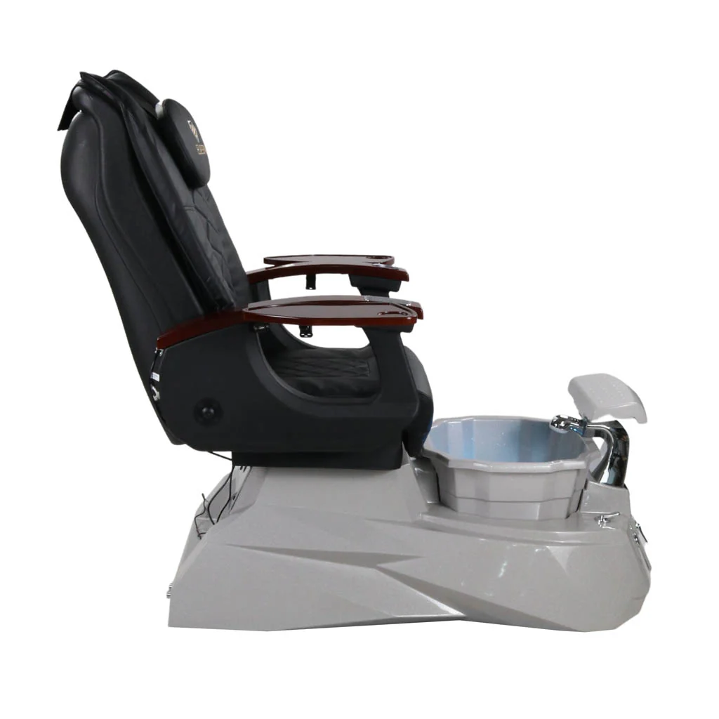 Pedicure Spa Chair - Luna (Wood | Black | Grey ) - Image 3