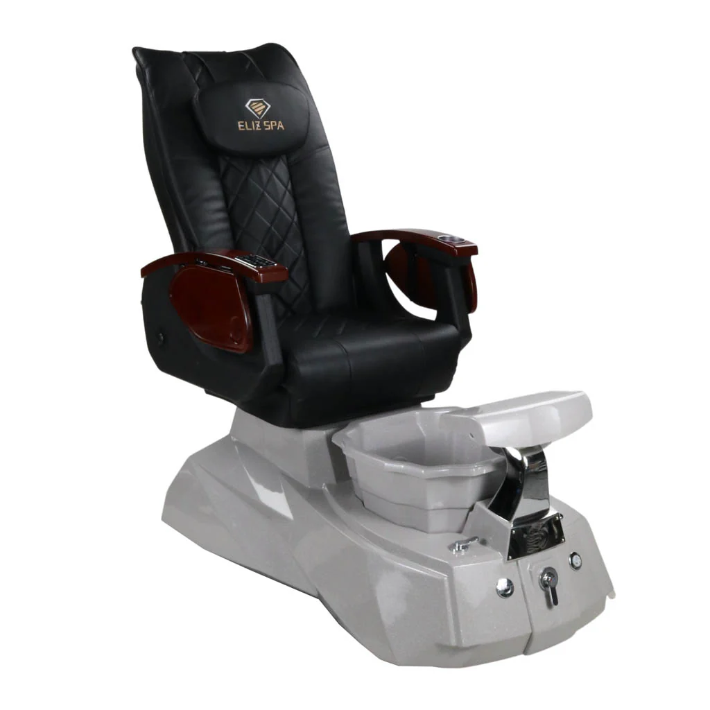 Pedicure Spa Chair - Luna (Wood | Black | Grey ) - Image 4