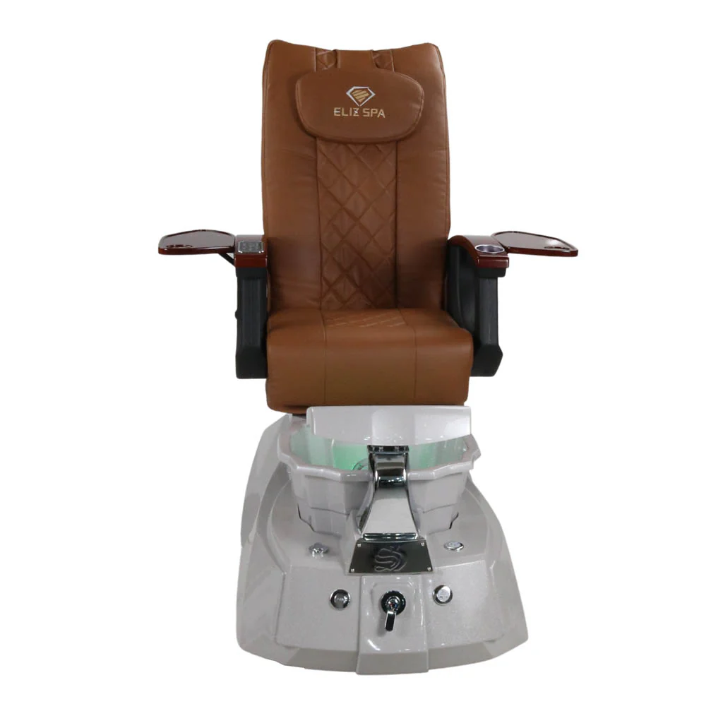 Pedicure Spa Chair - Luna (Wood | Cappuccino | Grey ) - Image 2