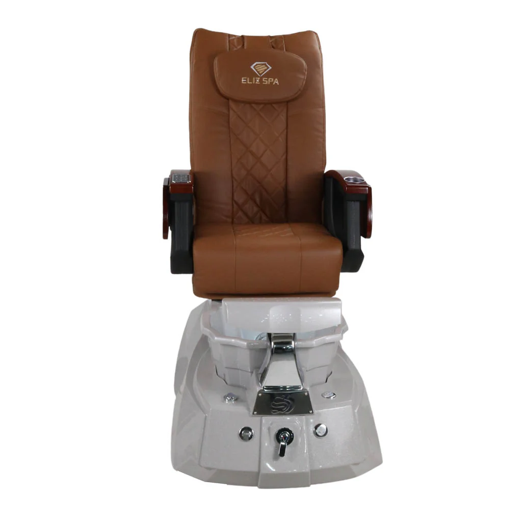Pedicure Spa Chair - Luna (Wood | Cappuccino | Grey ) - Image 5