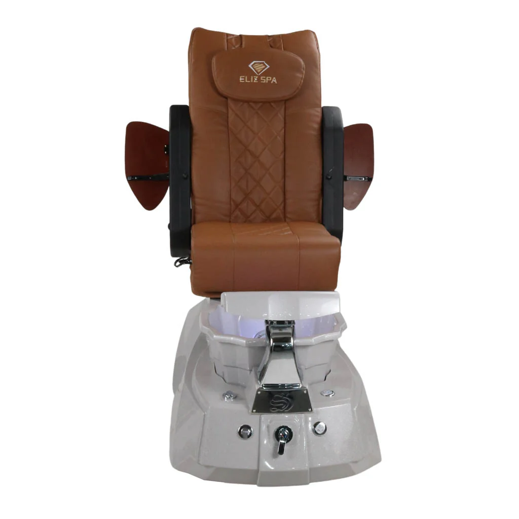 Pedicure Spa Chair - Luna (Wood | Cappuccino | Grey ) - Image 6