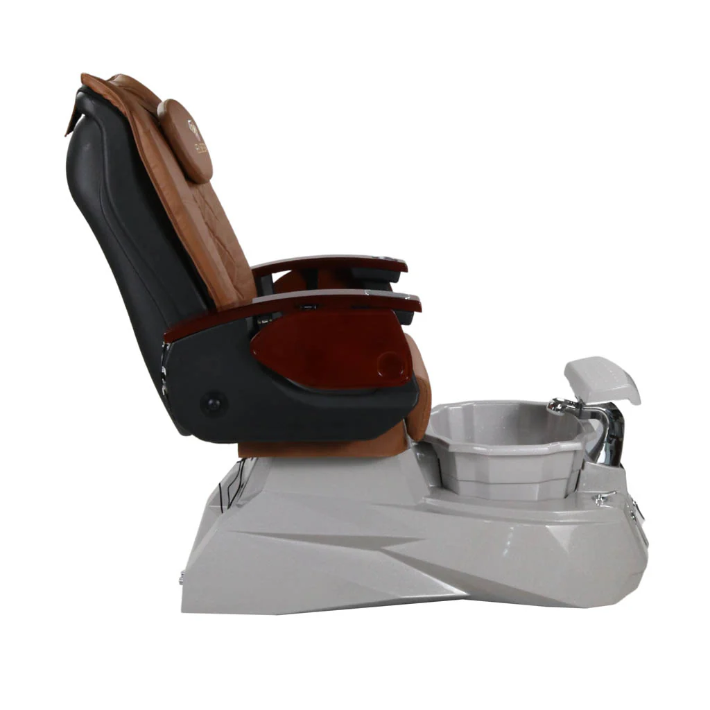 Pedicure Spa Chair - Luna (Wood | Cappuccino | Grey ) - Image 7
