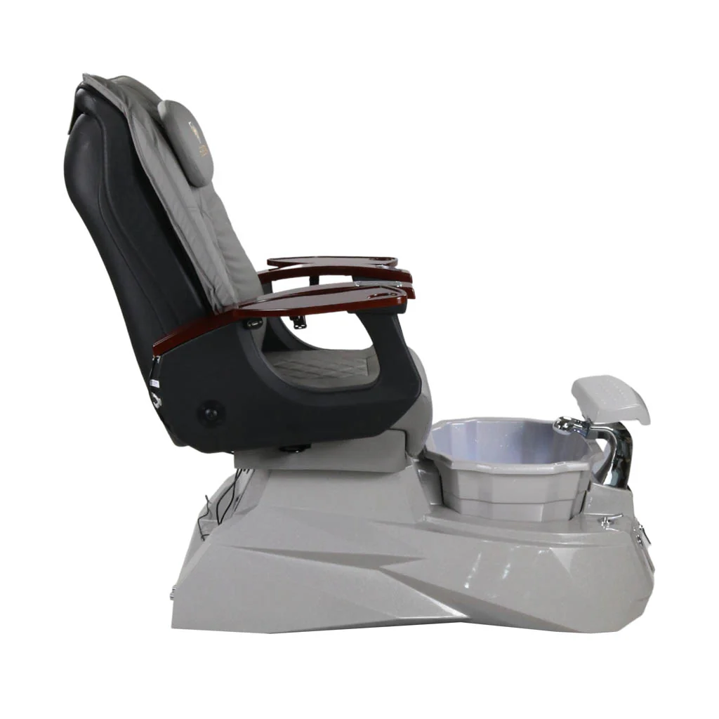 Pedicure Spa Chair - Luna (Wood | Grey | Grey ) - Image 3