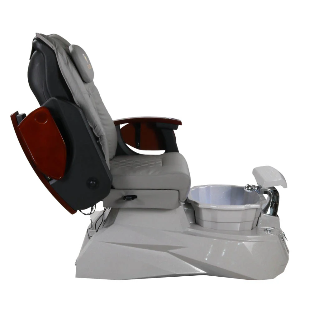 Pedicure Spa Chair - Luna (Wood | Grey | Grey ) - Image 8