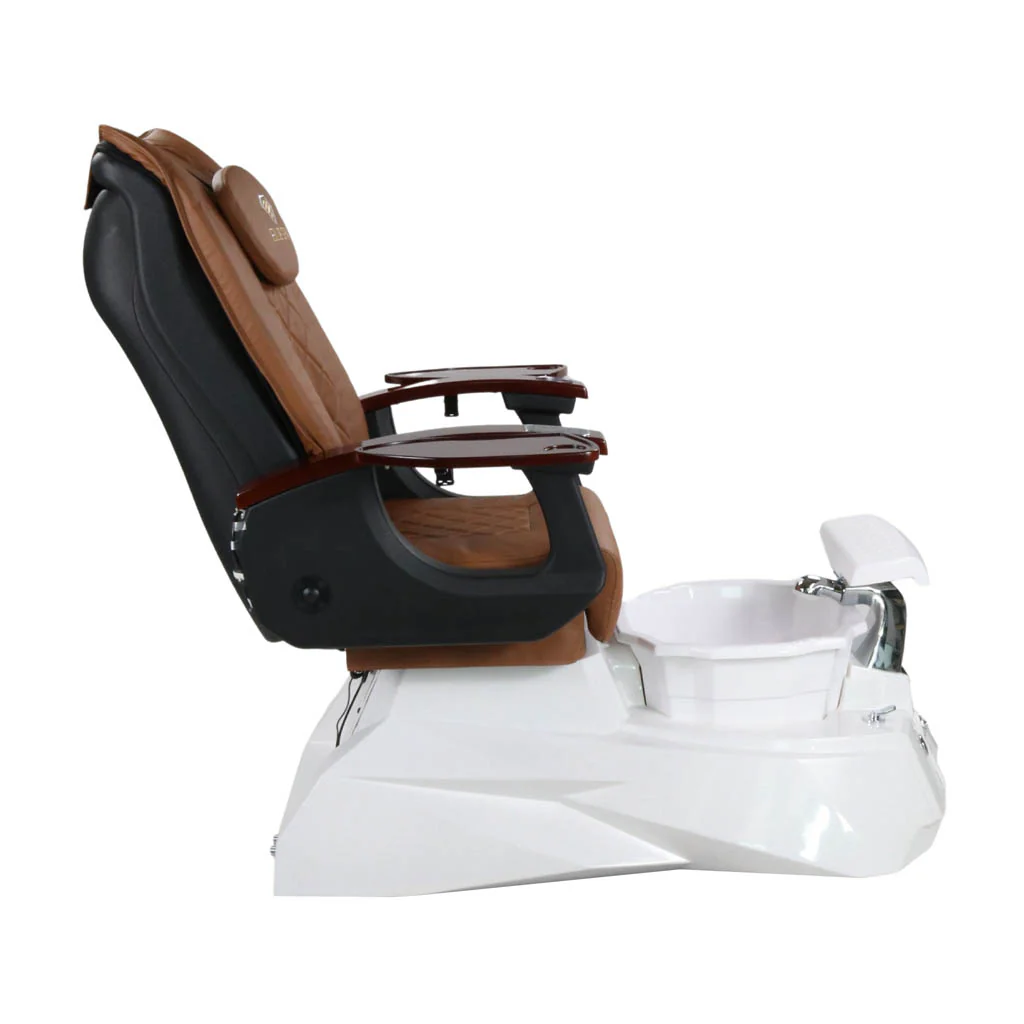 Pedicure Spa Chair - Luna (Wood | Cappuccino | White) - Image 3