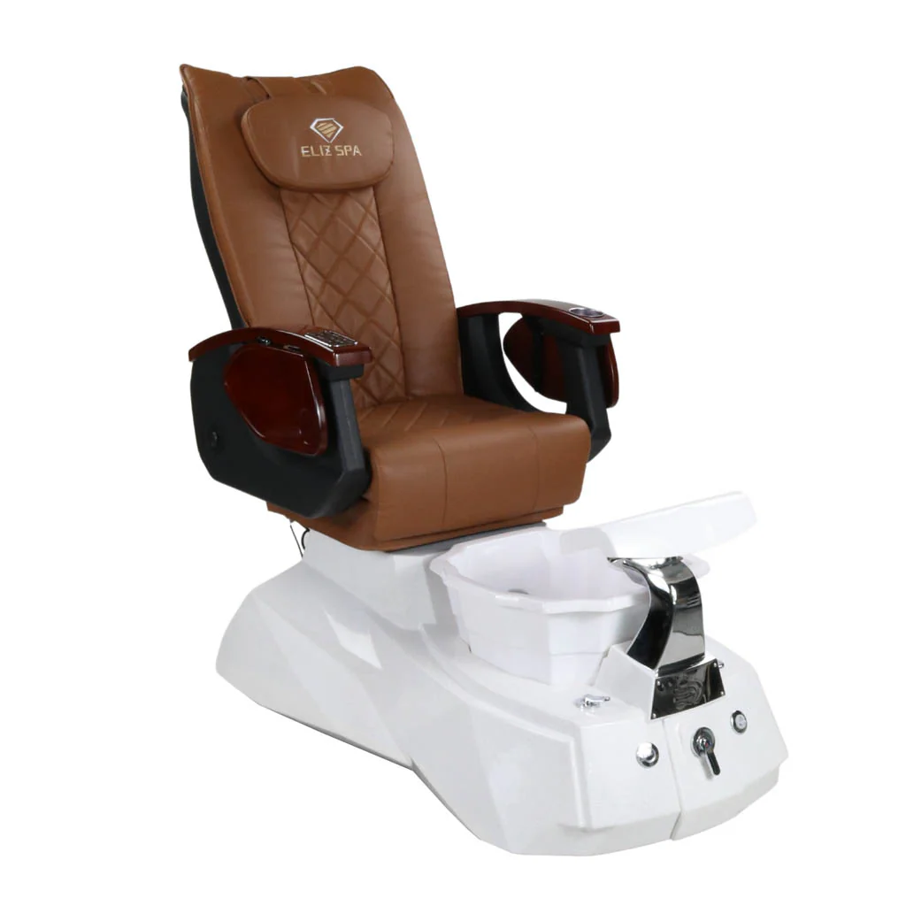 Pedicure Spa Chair - Luna (Wood | Cappuccino | White) - Image 4